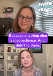 Two women talking on the Christian podcast: Faith over Fear with Jennifer Slattery, guest Kristi Woods